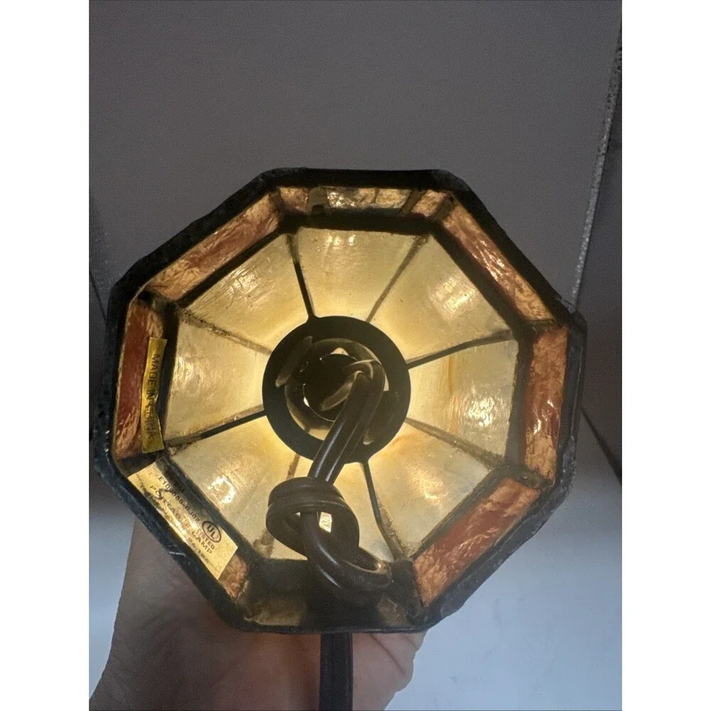 Tiffany Style Stained Slag Glass Lighthouse Accent Lamp Beach Shore WORKS